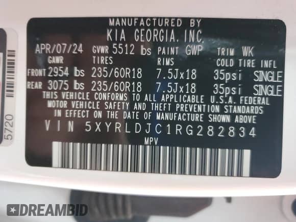 2024 Kia Sorento S with VIN 5XYRLDJC1RG282834, listed as a Copart auction lot 86215045 with 40,338 mi miles and Clean title. Bid and sale history available at DreamBid. Image 13.