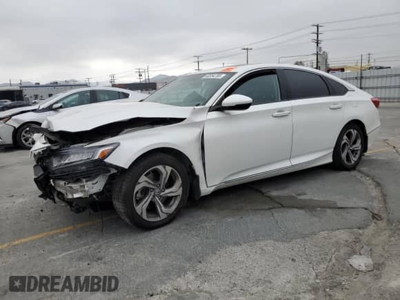 2018 Honda Accord EX-L с VIN 1HGCV2F58JA033113, выставлен на аукционе Copart как лот 60054785 с пробегом 64 470 миль миль и Списание • Salvage title. История ставок и продаж доступна на DreamBid. Изображение 1.
