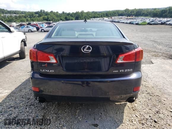 2009 Lexus IS 250 with VIN JTHCK262X92029131, listed as a Copart auction lot 63858915 with 129,451 mi miles and Salvage title. Bid and sale history available at DreamBid. Image 6.