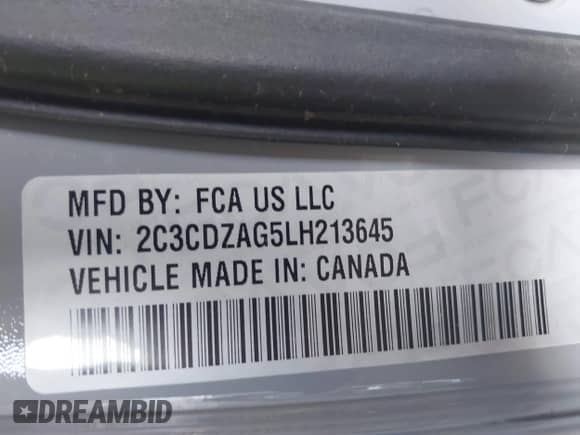 2020 Dodge Challenger SXT z VIN 2C3CDZAG5LH213645, wystawiony jako IAAI lot #42696025 z przebiegiem 88 659 mil mil oraz . Historia ofert i sprzedaży dostępna na DreamBid. Obrazek 9.