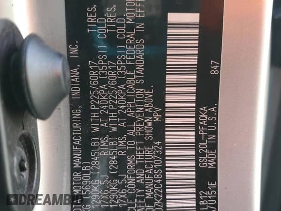 2008 Toyota Sienna XLE z VIN 5TDZK22C48S107324, wystawiony jako Copart lot #85864625 z przebiegiem Nie podano mil oraz Szkoda całkowita • Salvage title. Historia ofert i sprzedaży dostępna na DreamBid. Obrazek 13.