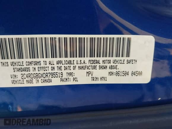 2013 Dodge Grand Caravan SE с VIN 2C4RDGBGXDR795519, выставлен на аукционе IAAI как лот 43412271 с пробегом 170 424 миль миль и . История ставок и продаж доступна на DreamBid. Изображение 9.