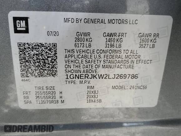 2020 Chevrolet Traverse RS с VIN 1GNERJKW2LJ269786, выставлен на аукционе Copart как лот 60720085 с пробегом 101 605 миль миль и Списание • Salvage title. История ставок и продаж доступна на DreamBid. Изображение 13.