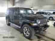 2021 Jeep Wrangler Unlimited Sahara High Altitude with VIN 1C4HJXEG9MW571844, listed as a Copart auction lot 81482334 with 77,409 mi miles and Salvage title. Bid and sale history available at DreamBid. Image 4.