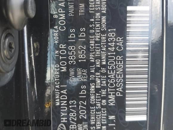 2013 Hyundai Veloster Turbo с VIN KMHTC6AE5DU144381, выставлен на аукционе Copart как лот 81855345 с пробегом 172 238 миль миль и Списание • Salvage title. История ставок и продаж доступна на DreamBid. Изображение 13.