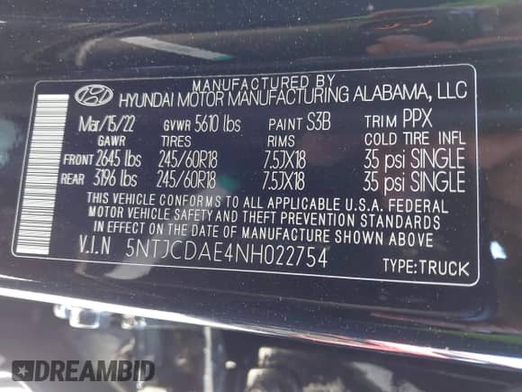 2022 Hyundai Santa Cruz SEL z VIN 5NTJCDAE4NH022754, wystawiony jako IAAI lot #42807649 z przebiegiem 32 816 mil mil oraz . Historia ofert i sprzedaży dostępna na DreamBid. Obrazek 9.