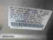 2003 Honda Accord LX with VIN 1HGCM56343A035592, listed as a IAAI auction lot 43257763 with 157,465 mi miles and . Bid and sale history available at DreamBid. Image 9.