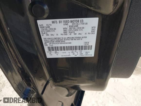 2014 Ford F-150 XL с VIN 1FTFX1CF5EKE00160, выставлен на аукционе IAAI как лот 41762642 с пробегом 145 402 миль миль и . История ставок и продаж доступна на DreamBid. Изображение 9.