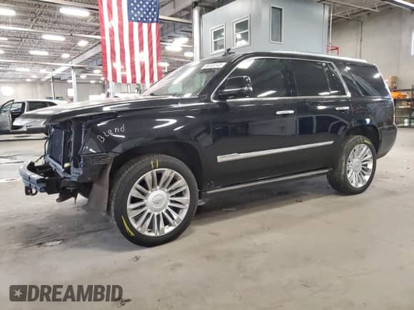2018 Cadillac Escalade Platinum with VIN 1GYS4DKJ3JR126872, listed as a Copart auction lot 58346145 with 155,931 mi miles and Salvage title. Bid and sale history available at DreamBid. Image 1.