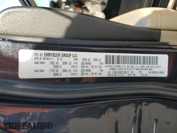 2014 Dodge Durango Limited с VIN 1C4RDJDG6EC305212, выставлен на аукционе Copart как лот 86837865 с пробегом 121 726 миль миль и Списание • Salvage title. История ставок и продаж доступна на DreamBid. Изображение 14.