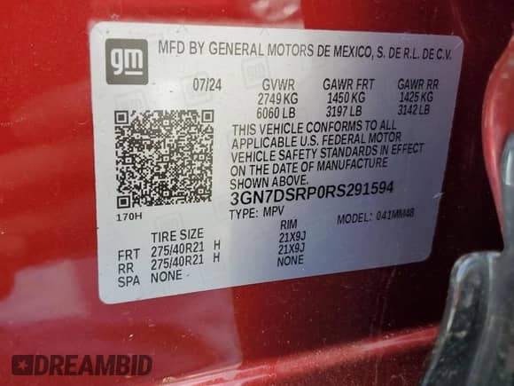 2024 Chevrolet Equinox EV RS с VIN 3GN7DSRP0RS291594, выставлен на аукционе Copart как лот 52880675 с пробегом 3 226 миль миль и Списание • Salvage title. История ставок и продаж доступна на DreamBid. Изображение 13.
