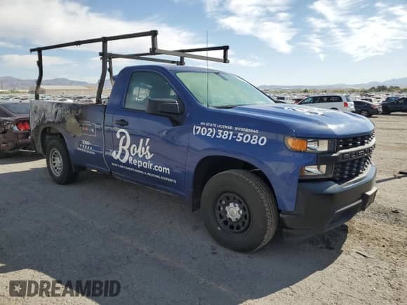 2022 Chevrolet Silverado 1500 Work Truck with VIN 3GCNWAEK8NG219148, listed as a Copart auction lot 53977185 with 36,668 mi miles and Salvage title. Bid and sale history available at DreamBid. Image 4.