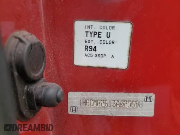 2003 Honda Accord EX с VIN 1HGCM82613A025698, выставлен на аукционе Copart как лот 85690745 с пробегом 195 217 миль миль и Чистый • Clean title. История ставок и продаж доступна на DreamBid. Изображение 12.