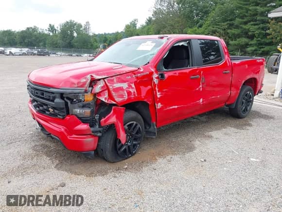 2024 Chevrolet Silverado 1500 Custom with VIN 3GCPDBEK1RG356751, listed as a IAAI auction lot 42751475 with 24,721 mi miles and . Bid and sale history available at DreamBid. Image 2.