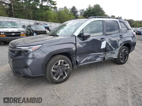 2025 Subaru Forester Limited с VIN JF2SLDRC1SH480317, выставлен на аукционе Copart как лот 71880185 с пробегом 12 560 миль миль и Списание • Salvage title. История ставок и продаж доступна на DreamBid. Изображение 1.