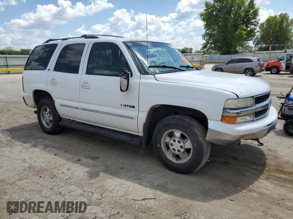 2001 Chevrolet Tahoe LT with VIN 1GNEK13T81R133542, listed as a Copart auction lot 69115805 with Not provided miles and Salvage title. Bid and sale history available at DreamBid. Image 4.