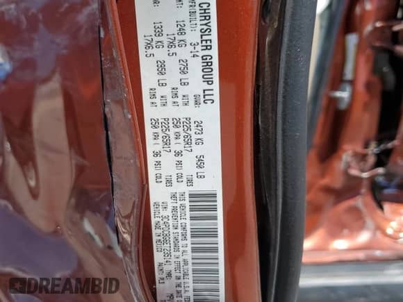 2014 Dodge Journey SXT with VIN 3C4PDCBG6ET235141, listed as a Copart auction lot 71271175 with 126,982 mi miles and Salvage title. Bid and sale history available at DreamBid. Image 13.