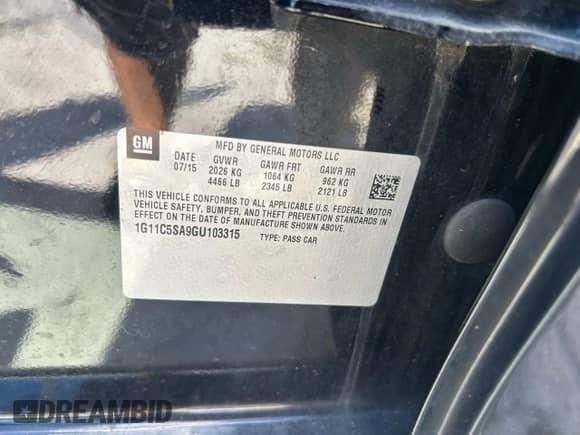 2016 Chevrolet Malibu LT с VIN 1G11C5SA9GU103315, выставлен на аукционе Copart как лот 87423175 с пробегом 138 999 миль миль и Чистый • Clean title. История ставок и продаж доступна на DreamBid. Изображение 10.