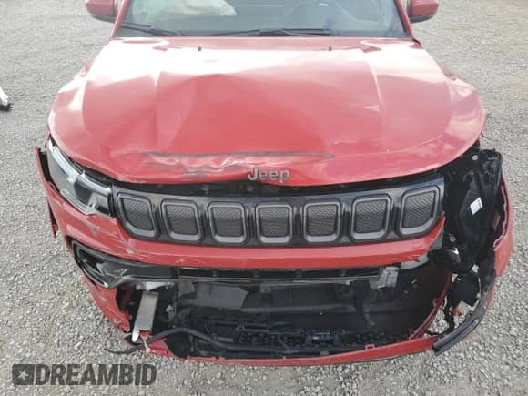 2022 Jeep Compass (RED) Edition with VIN 3C4NJDCB6NT131984, listed as a Copart auction lot 80147565 with 34,972 mi miles and Salvage title. Bid and sale history available at DreamBid. Image 12.