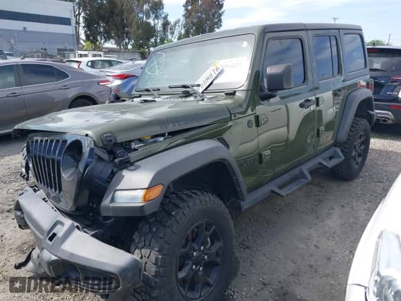 2022 Jeep Wrangler Unlimited Sport S with VIN 1C4HJXDG2NW196267, listed as a IAAI auction lot 41544282 with 18,547 mi miles and . Bid and sale history available at DreamBid. Image 2.