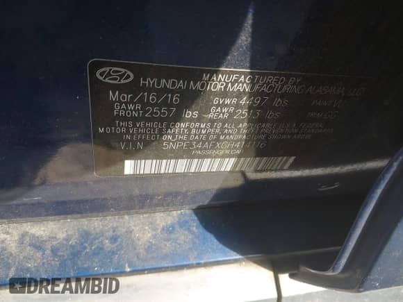 2016 Hyundai Sonata Sport z VIN 5NPE34AFXGH414116, wystawiony jako IAAI lot #43082705 z przebiegiem 195 364 mil mil oraz . Historia ofert i sprzedaży dostępna na DreamBid. Obrazek 9.