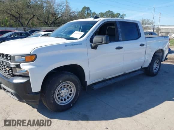 2019 Chevrolet Silverado 1500 Work Truck z VIN 3GCUYAEF6KG271771, wystawiony jako IAAI lot #41637638 z przebiegiem 104 763 mil mil oraz . Historia ofert i sprzedaży dostępna na DreamBid. Obrazek 2.