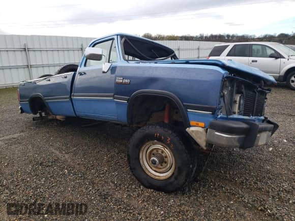 1991 Dodge D/W 250 with VIN 1B7KM26C9MS309339, listed as a Copart auction lot 85757714 with 206,828 mi miles and Salvage title. Bid and sale history available at DreamBid. Image 4.