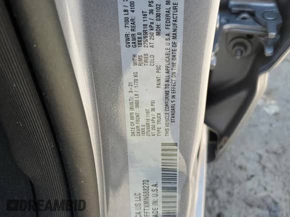 2021 Ram 1500 Lone Star z VIN 1C6SRFFTXMN688270, wystawiony jako Copart lot #64206725 z przebiegiem Nie podano mil oraz Nie do naprawy • Non repairable. Historia ofert i sprzedaży dostępna na DreamBid. Obrazek 12.