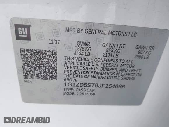 2018 Chevrolet Malibu LT с VIN 1G1ZD5ST9JF154066, выставлен на аукционе IAAI как лот 43081800 с пробегом 98 323 миль миль и . История ставок и продаж доступна на DreamBid. Изображение 9.