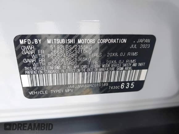 2024 Mitsubishi Outlander SEL с VIN JA4J3WA89RZ010189, выставлен на аукционе IAAI как лот 43075127 с пробегом 13 661 миль миль и . История ставок и продаж доступна на DreamBid. Изображение 9.