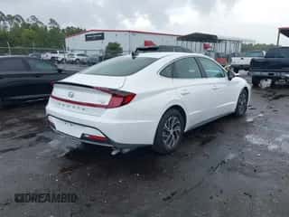 2023 Hyundai Sonata Blue with VIN KMHL24JJXPA077996, listed as a IAAI auction lot 43376638 with 8,160 mi miles and . Bid and sale history available at DreamBid. Image 4.