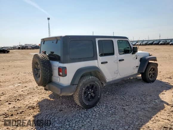 2021 Jeep Wrangler Unlimited Willys с VIN 1C4HJXDG8MW693502, выставлен на аукционе Copart как лот 69004215 с пробегом 25 983 миль миль и Списание • Salvage title. История ставок и продаж доступна на DreamBid. Изображение 3.