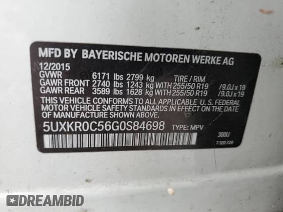 2016 BMW X5 xDrive35i z VIN 5UXKR0C56G0S84698, wystawiony jako Copart lot #68789975 z przebiegiem 191 239 mil mil oraz Czysty tytuł • Clean title. Historia ofert i sprzedaży dostępna na DreamBid. Obrazek 13.