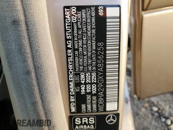 2000 Mercedes-Benz C 230/260/280/320 z VIN WDBHA29GXYA856258, wystawiony jako Copart lot #80350404 z przebiegiem 245 687 mil mil oraz Szkoda całkowita • Salvage title. Historia ofert i sprzedaży dostępna na DreamBid. Obrazek 12.