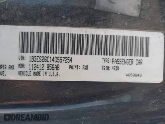 2004 Dodge Neon SE z VIN 1B3ES26C14D557254, wystawiony jako IAAI lot #41906730 z przebiegiem 235 092 mil mil oraz . Historia ofert i sprzedaży dostępna na DreamBid. Obrazek 9.