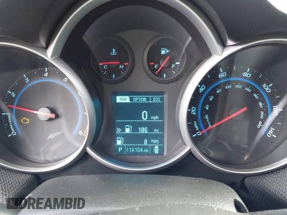 2014 Chevrolet Cruze ECO с VIN 1G1PH5SB0E7119662, выставлен на аукционе IAAI как лот 43263971 с пробегом 114 164 миль миль и . История ставок и продаж доступна на DreamBid. Изображение 7.