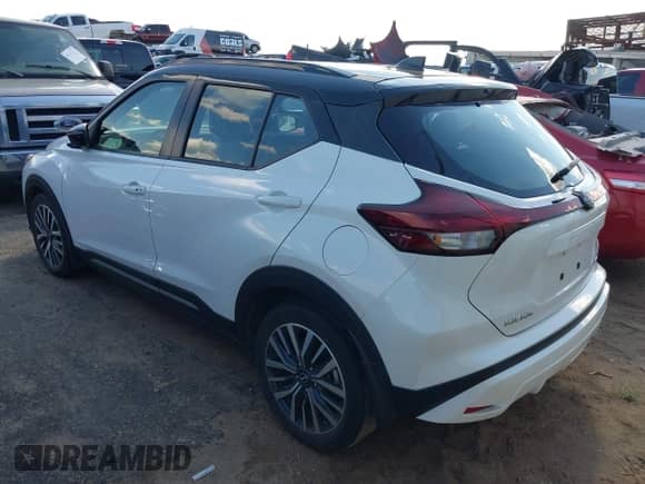 2023 Nissan Kicks SR with VIN 3N1CP5DV2PL509485, listed as a IAAI auction lot 43218725 with 34,491 mi miles and . Bid and sale history available at DreamBid. Image 3.