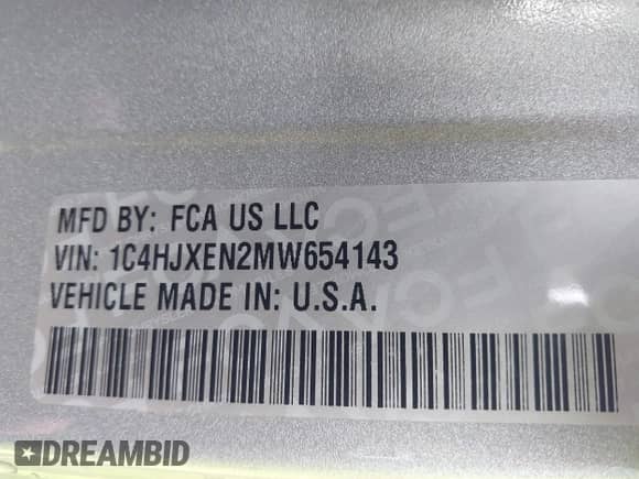 2021 Jeep Wrangler Unlimited Sahara High Altitude z VIN 1C4HJXEN2MW654143, wystawiony jako IAAI lot #42594469 z przebiegiem 66 822 mil mil oraz . Historia ofert i sprzedaży dostępna na DreamBid. Obrazek 9.
