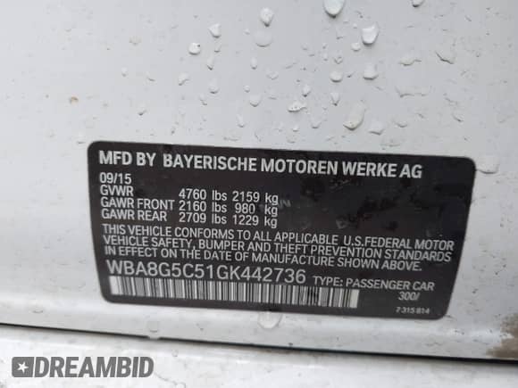 2016 BMW 3 Series 328i xDrive с VIN WBA8G5C51GK442736, выставлен на аукционе IAAI как лот 43401113 с пробегом 125 033 миль миль и . История ставок и продаж доступна на DreamBid. Изображение 9.