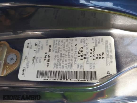 1993 Nissan Frontier с VIN 1N6SD11Y6PC315446, выставлен на аукционе IAAI как лот 41276307 с пробегом 202 981 миль миль и . История ставок и продаж доступна на DreamBid. Изображение 9.