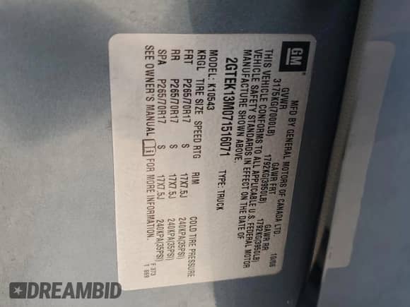 2007 GMC Sierra 1500 SLT с VIN 2GTEK13M071516071, выставлен на аукционе Copart как лот 66979795 с пробегом 294 526 миль миль и Списание • Salvage title. История ставок и продаж доступна на DreamBid. Изображение 12.