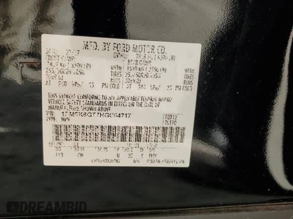 2017 Ford Explorer Sport с VIN 1FM5K8GT7HGC64717, выставлен на аукционе Copart как лот 81448015 с пробегом Не указан миль и Списание • Salvage title. История ставок и продаж доступна на DreamBid. Изображение 12.