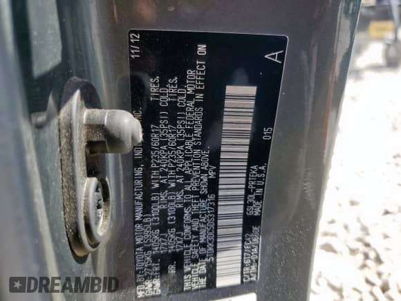 2013 Toyota Sienna LE AAS with VIN 5TDKK3DC5DS317316, listed as a Copart auction lot 86318805 with 154,226 mi miles and Salvage title. Bid and sale history available at DreamBid. Image 14.