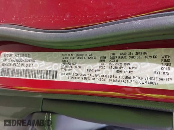 2024 Jeep Grand Cherokee Limited with VIN 1C4RJKBG5R8528707, listed as a IAAI auction lot 42522839 with 8,930 mi miles and . Bid and sale history available at DreamBid. Image 9.