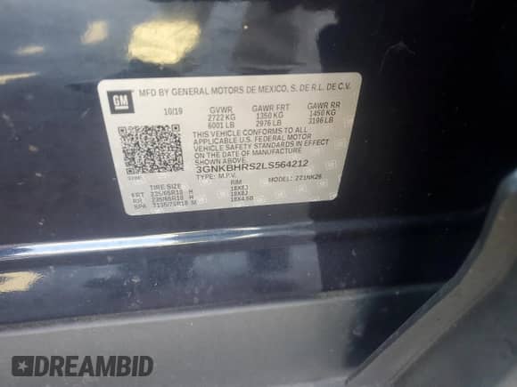 2020 Chevrolet Blazer LT с VIN 3GNKBHRS2LS564212, выставлен на аукционе Copart как лот 71695025 с пробегом 106 856 миль миль и Списание • Salvage title. История ставок и продаж доступна на DreamBid. Изображение 13.