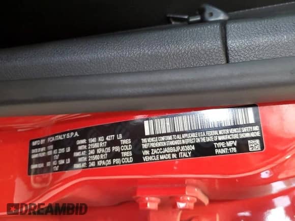 2018 Jeep Renegade Latitude with VIN ZACCJABB9JPJ63804, listed as a Copart auction lot 82304035 with 26,042 mi miles and Salvage title. Bid and sale history available at DreamBid. Image 14.