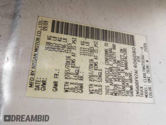 2010 Nissan Frontier SE z VIN 1N6AD0FV2AC406080, wystawiony jako IAAI lot #43066108 z przebiegiem 251 904 mil mil oraz . Historia ofert i sprzedaży dostępna na DreamBid. Obrazek 9.