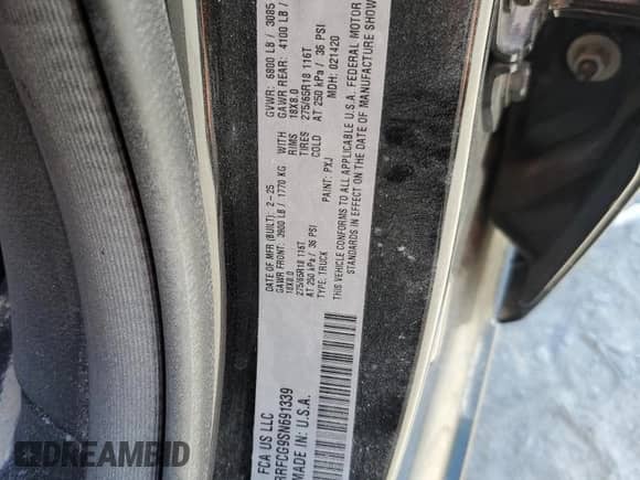 2025 Ram 1500 Tradesman z VIN 1C6RRFCG9SN691339, wystawiony jako Copart lot #66359425 z przebiegiem Nie podano mil oraz Szkoda całkowita • Salvage title. Historia ofert i sprzedaży dostępna na DreamBid. Obrazek 12.