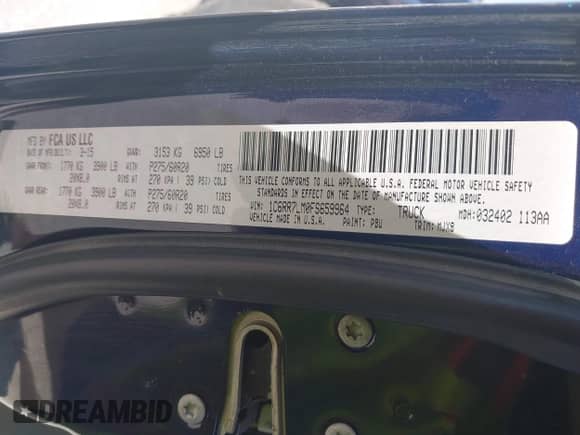 2015 Ram 1500 Big Horn with VIN 1C6RR7LM0FS659964, listed as a IAAI auction lot 42510869 with 95,629 mi miles and . Bid and sale history available at DreamBid. Image 9.