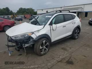 2016 Hyundai Tucson Limited with VIN KM8J3CA21GU262296, listed as a Copart auction lot 71842175 with Not provided miles and Salvage title. Bid and sale history available at DreamBid. Image 1.